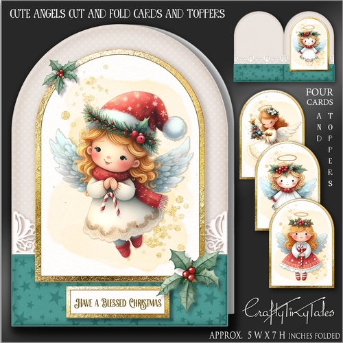 Cute Angels Cut and Fold Cards and Toppers-4