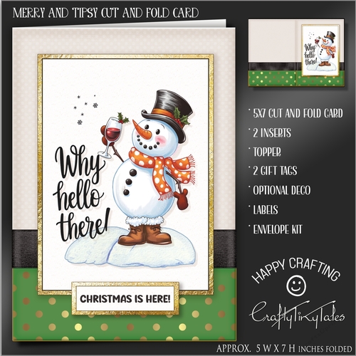 Merry and Tipsy Cut and Fold Card Kit-2