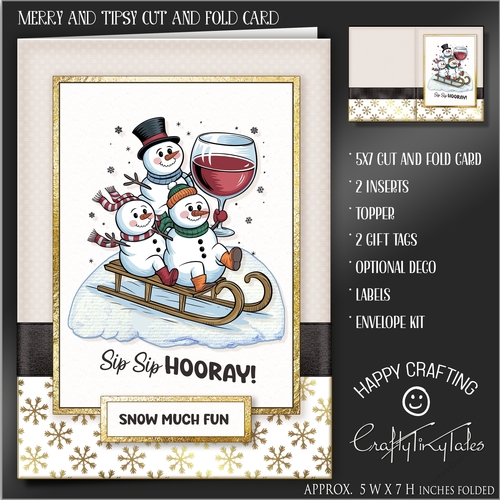 Merry and Tipsy Cut and Fold Card Kit-3