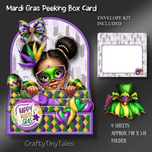 Mardi Gras Peeking Box Card Kit