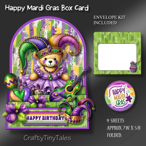 Happy Mardi Gras Box Card Kit-2