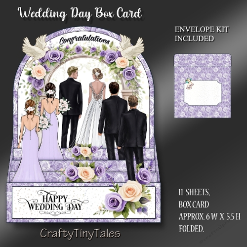 Wedding Day Box Card - Lavender