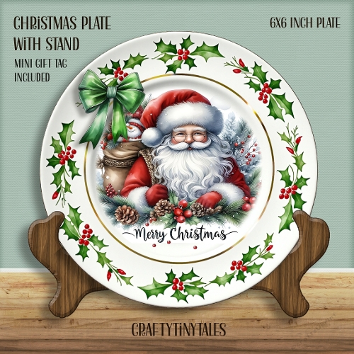 Christmas Plate With Stand Kit-1