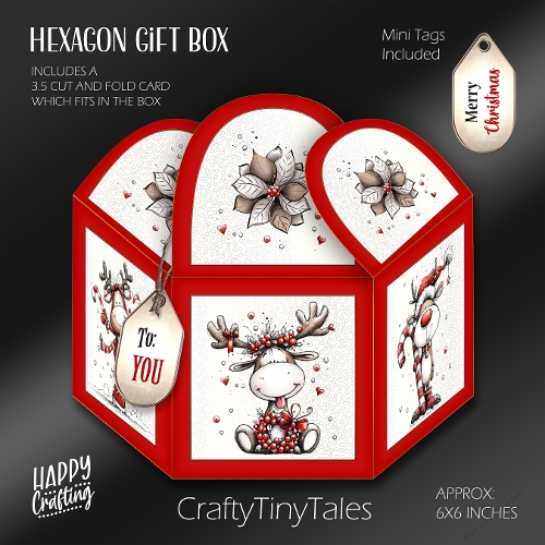 cup1402365_1784 - Oh Deer its Christmas Hexagon_Gift_Box