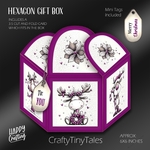 Oh Deer its Christmas Hexagon Gift Box-V