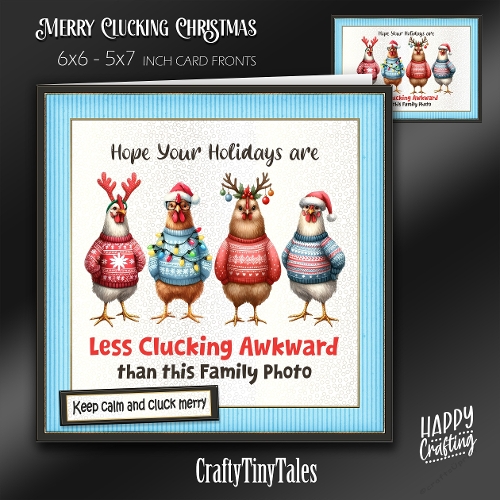Merry Clucking Christmas Card Fronts