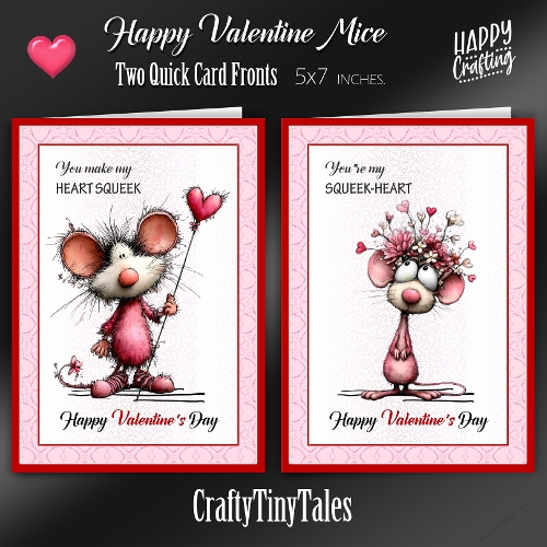 Happy Valentine Mice Card Fronts Kit-1