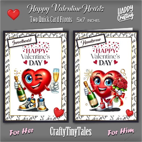 Happy Valentine Hearts Card Fronts-Kit-2