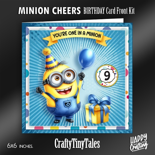 Minion Cheers Birthday Card Front Kit-6