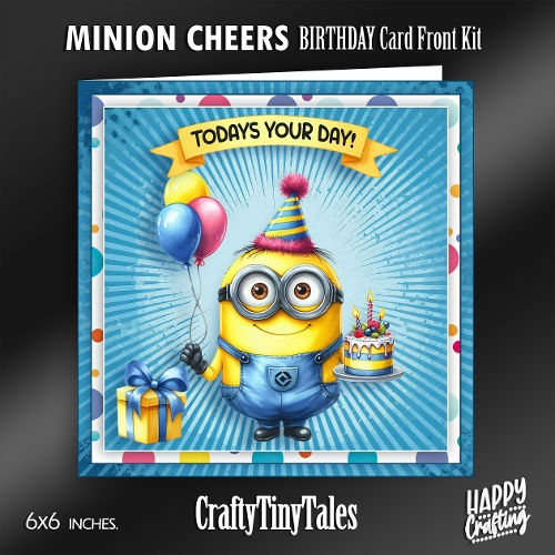 Minion Cheers Birthday Card Front Kit-8