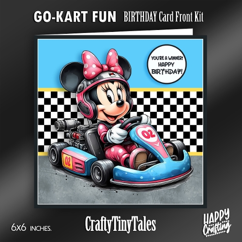 GO-KART-FUN Birthday Cardfront K-2