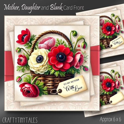 Mother,Daughter and Blank Card Front Kit-4