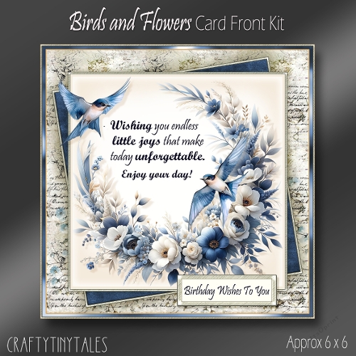 Birds and Flowers Cardfront Kit-4