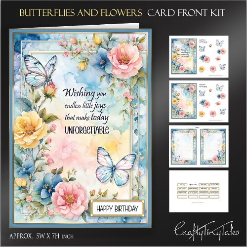 Butterflies and Flowers Cardfront Kit