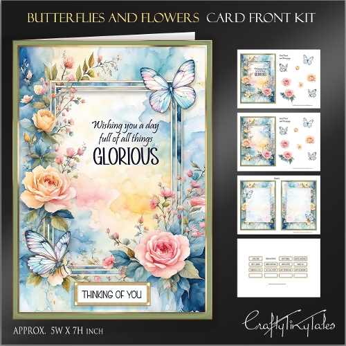 Butterflies and Flowers Cardfront Kit-2