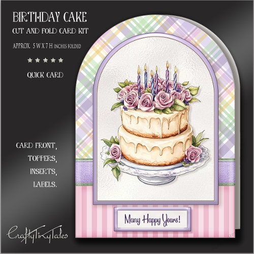 Birthday Cake Cut And Fold Card Kit-2