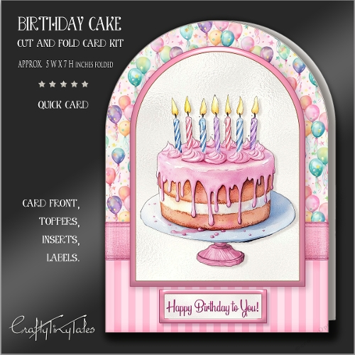 Birthday Cake Cut And Fold Card Kit-5