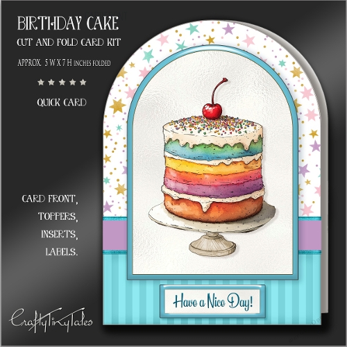 Birthday Cake Cut And Fold Card Kit-10