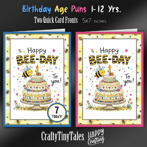 Birthday Age Puns Card Fronts Kit-8
