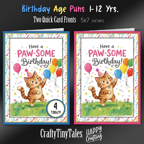 Birthday Age Puns Card Fronts Kit-10