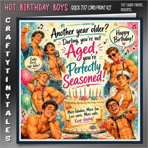 cup1446965_1784 - Hot Birthday Boys 7x7 Card Front Kit-2