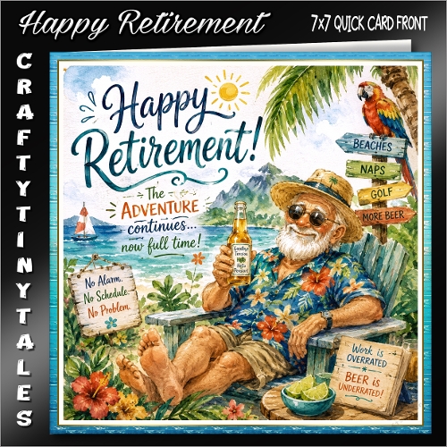 Happy Retirement Cardfront Kit-1