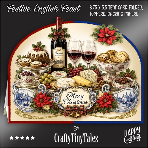 Festive English Feast Tent Card
