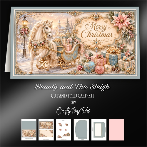 Beauty and The Sleigh Cut-And-Fold Card