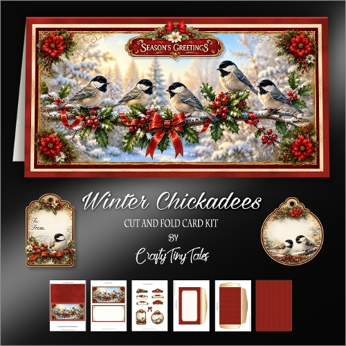 Winter Chickadees Cut-And-Fold Card-K1