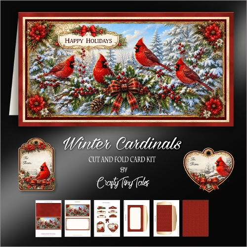 Winter Cardinals Cut-And-Fold Card-K2