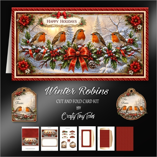 Winter Robins Cut-And-Fold Card-K5