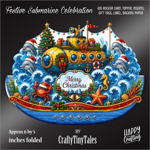 Festive Submarine Celebration Rocker Card