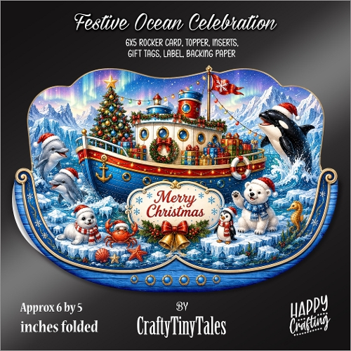 Festive Ocean Celebration Rocker Card