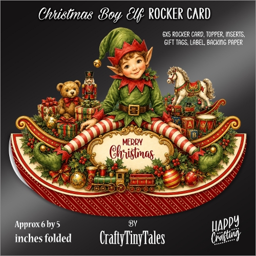 Christmas Boy Elf Rocker Card Kit