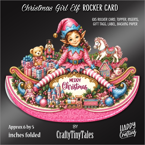 Christmas Girl Elf Rocker Card Kit-2