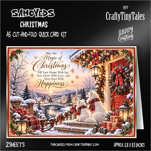 Samoyeds Cut-And-Fold Card Kit-1