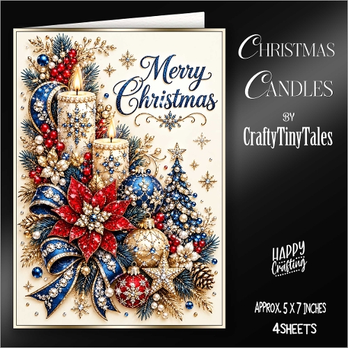 Christmas Candles Card Front Kit-4