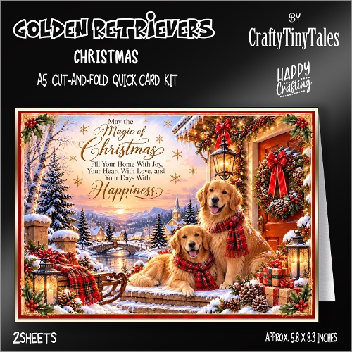 Golden Retrievers-Cut-And-Fold-Card Kit-9