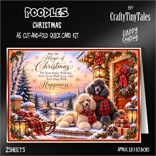 Poodles-Cut-And-Fold-Card Kit-12