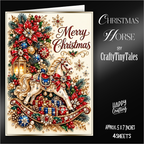 Christmas Horse Card Front Kit-6