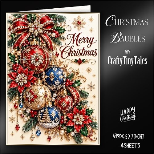 Christmas Baubles Card Front Kit-8