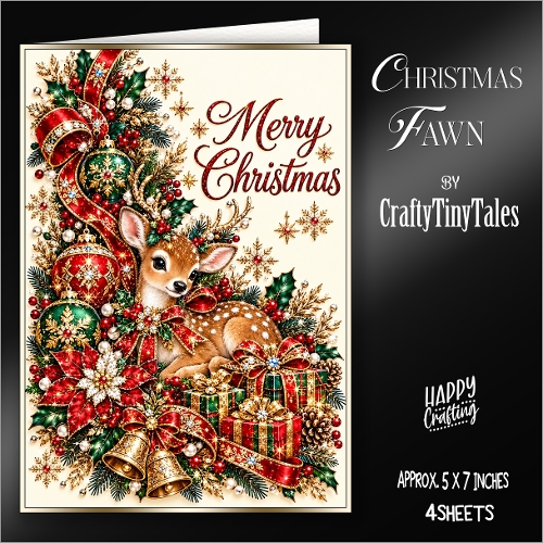 Christmas Fawn Card Front Kit-11