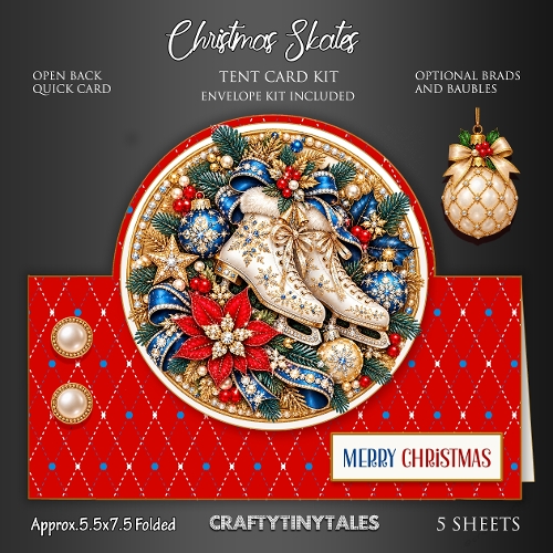 Christmas Skates Tent Card Kit-5