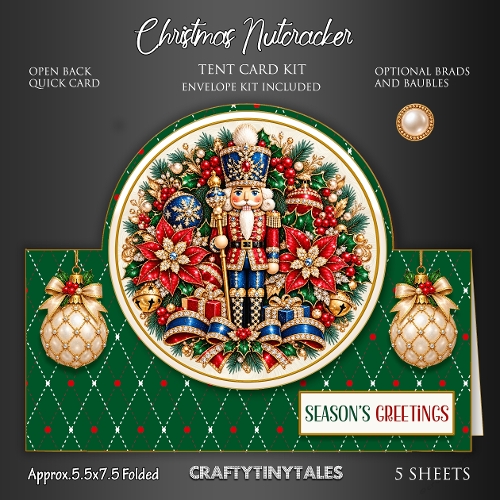 Christmas Nutcracker Tent Card Kit-8