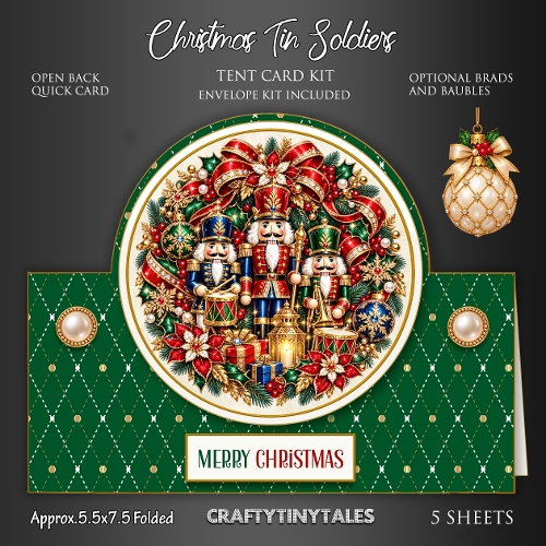 Christmas Tin Soldiers Tent Card Kit-11