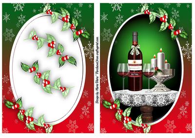 Christmas Wine Card Front and Topper