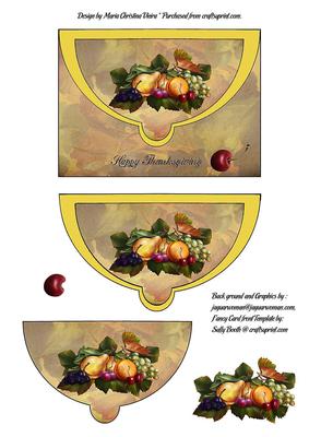 Fancy Thanksgiving Card Front Yellow