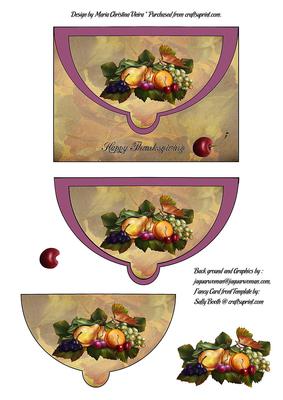 Fancy Thanksgiving Card Front Pale Grape