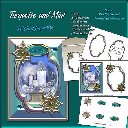 Turquoise and Mint 5x7 Card Front Kit