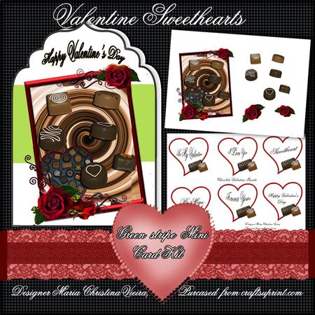 Valentine Sweethearts Green Stripe
